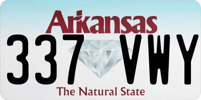AR license plate 337VWY