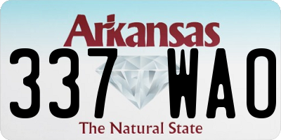 AR license plate 337WAO