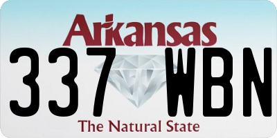 AR license plate 337WBN