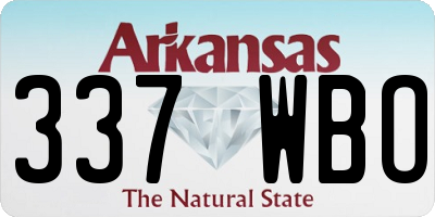 AR license plate 337WBO