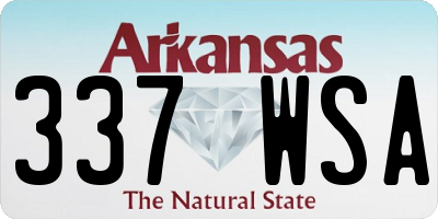 AR license plate 337WSA