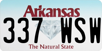 AR license plate 337WSW