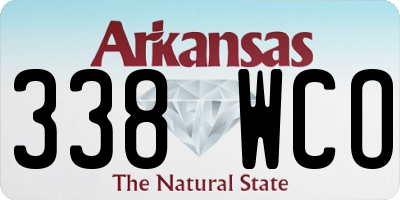 AR license plate 338WCO