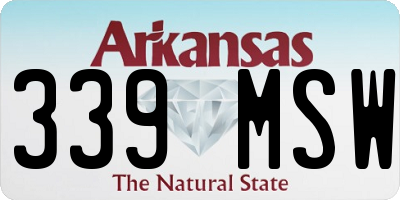 AR license plate 339MSW