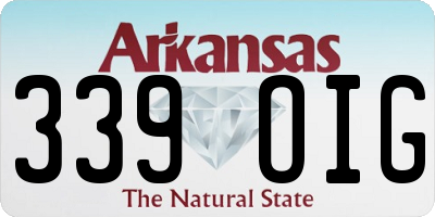 AR license plate 339OIG