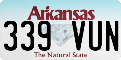 AR license plate 339VUN