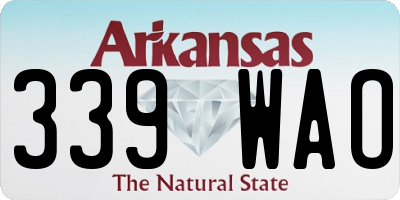 AR license plate 339WAO