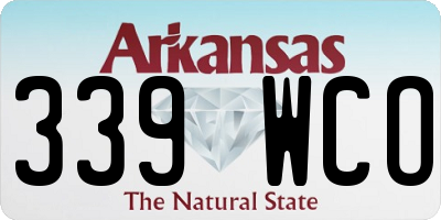 AR license plate 339WCO