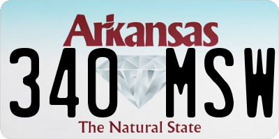 AR license plate 340MSW