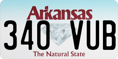 AR license plate 340VUB