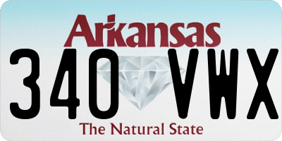 AR license plate 340VWX