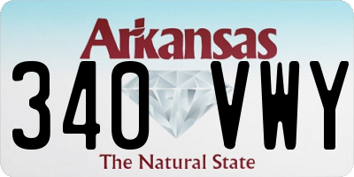 AR license plate 340VWY