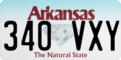 AR license plate 340VXY