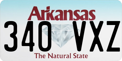 AR license plate 340VXZ