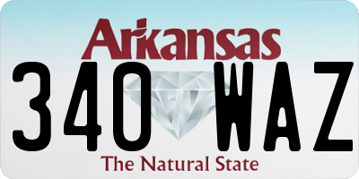 AR license plate 340WAZ