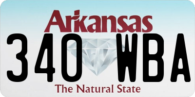 AR license plate 340WBA