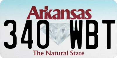AR license plate 340WBT