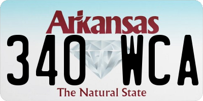 AR license plate 340WCA