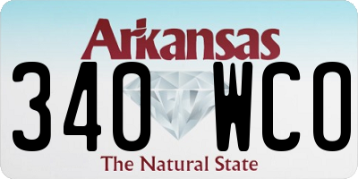 AR license plate 340WCO