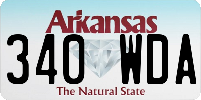 AR license plate 340WDA