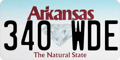 AR license plate 340WDE