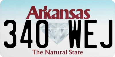 AR license plate 340WEJ