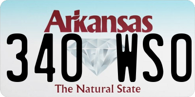 AR license plate 340WSO