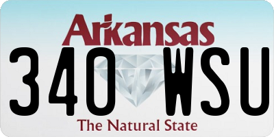 AR license plate 340WSU