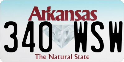 AR license plate 340WSW