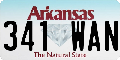 AR license plate 341WAN
