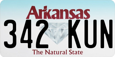 AR license plate 342KUN
