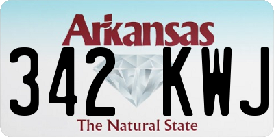 AR license plate 342KWJ