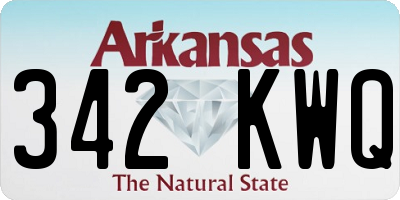 AR license plate 342KWQ