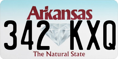 AR license plate 342KXQ