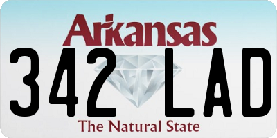 AR license plate 342LAD