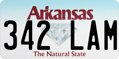 AR license plate 342LAM