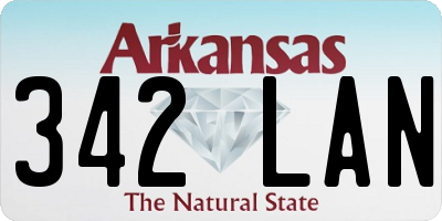 AR license plate 342LAN