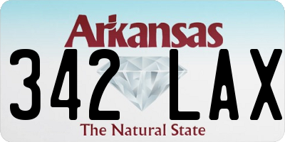 AR license plate 342LAX