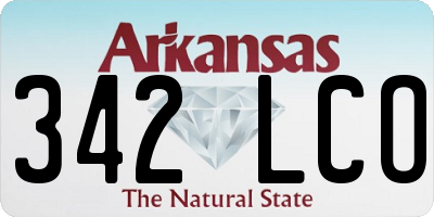 AR license plate 342LCO