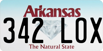 AR license plate 342LOX