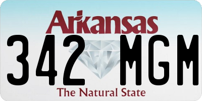 AR license plate 342MGM