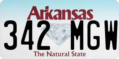 AR license plate 342MGW