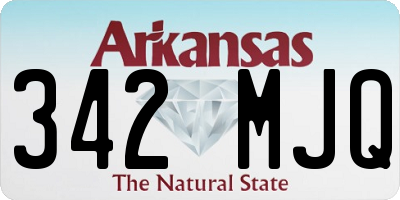 AR license plate 342MJQ
