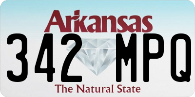 AR license plate 342MPQ