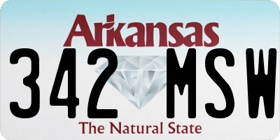 AR license plate 342MSW