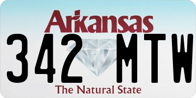 AR license plate 342MTW