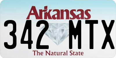 AR license plate 342MTX