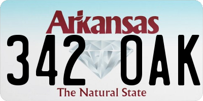 AR license plate 342OAK