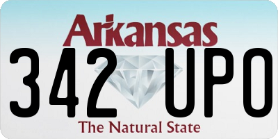 AR license plate 342UPO