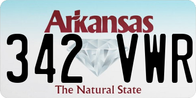AR license plate 342VWR